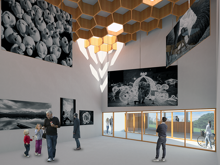 Central Park Summer Pavilion wants to be a central point for summer activitity, allowing local artist to present their work for users to see. 