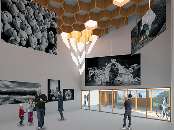 Central Park Summer Pavilion wants to be a central point for summer activitity, allowing local artist to present their work for users to see. 