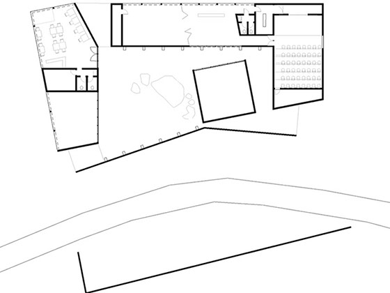 A floor plan of Central Park Summer Pavilion. 
