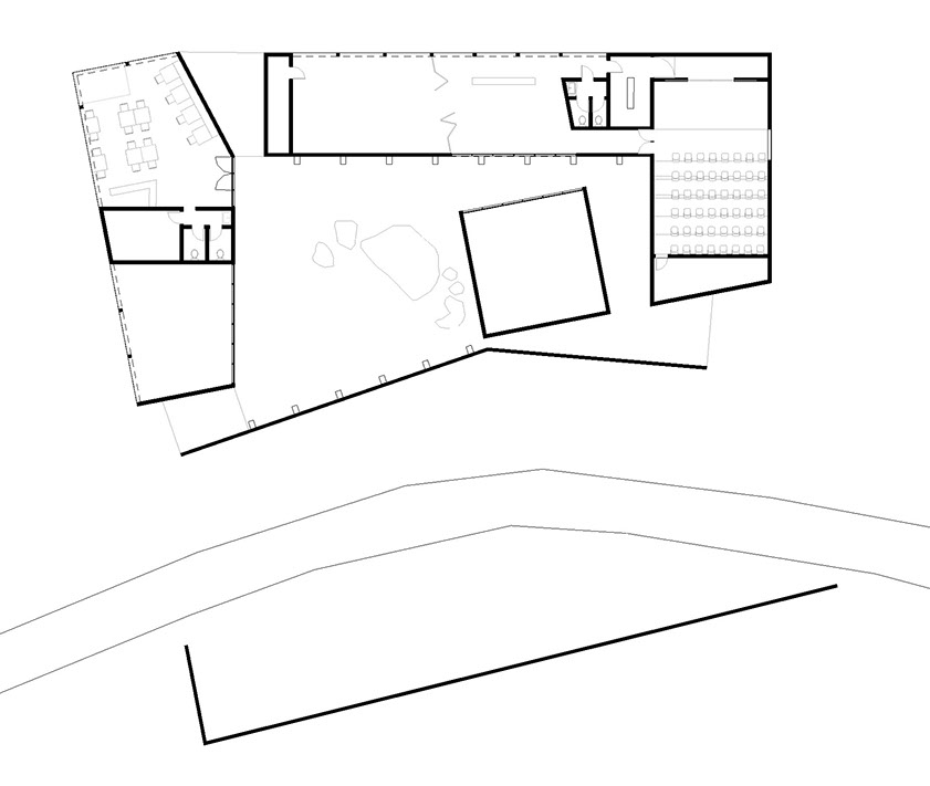 A floor plan of Central Park Summer Pavilion. 