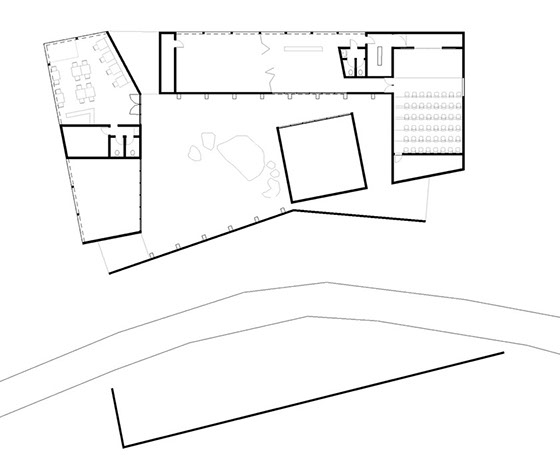 A floor plan of Central Park Summer Pavilion. 