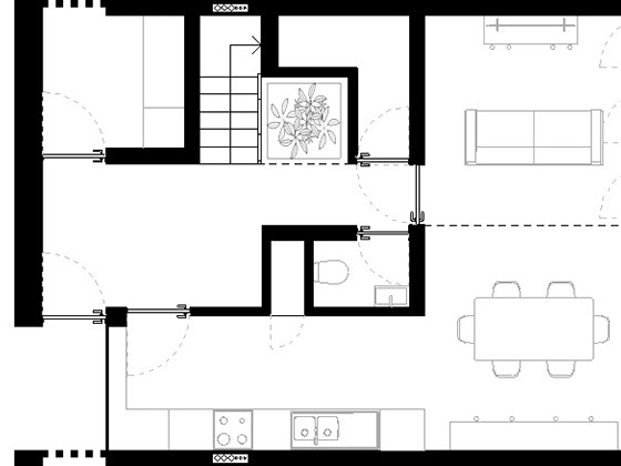 Francos Residence first level floor plan.
