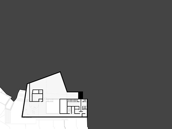 Urban Art Museum first floor plan. Underground inner entrance to the building.