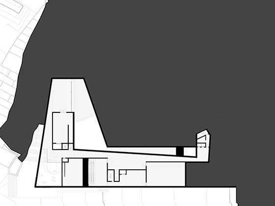 Urban Art Museum second level floor plan. Performance areas.